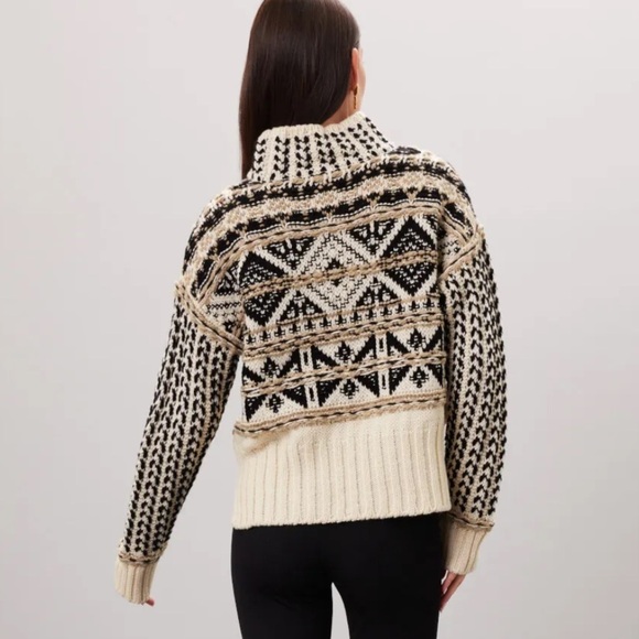 Splendid Vail Sweater – Black/Cream Nordic Wool Blend - Picture 3 of 13